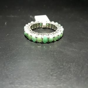 Natural Emerald Eternity Band Ring K10